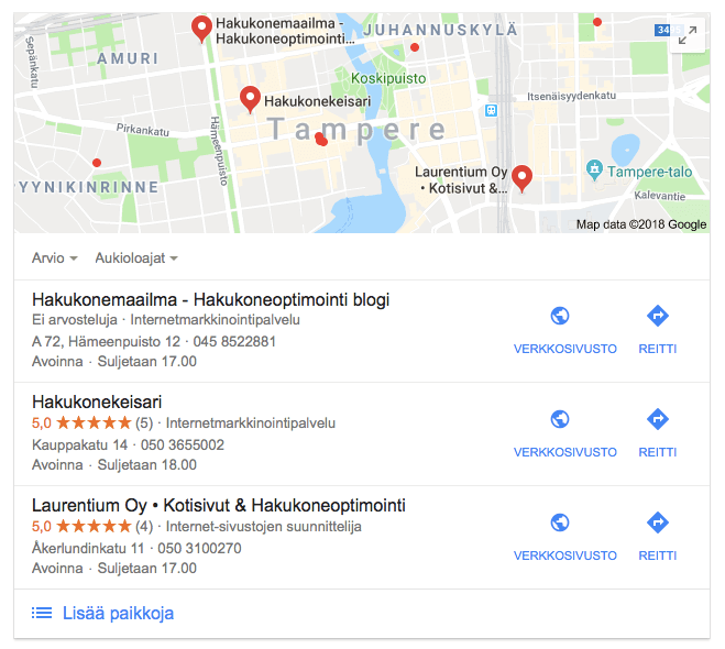 google karttasijoitukset