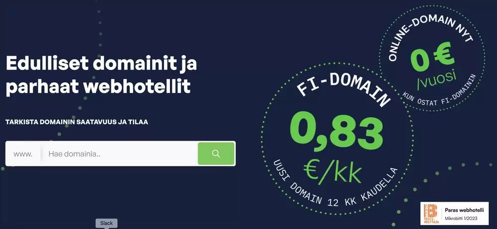 Domainhotelli screenshot